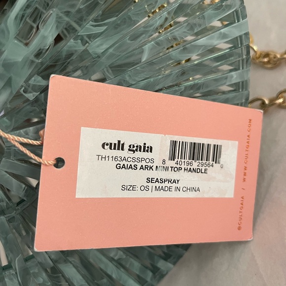 EASTER SALE! Cult Gaia 🔥 Blue Ark Mini Handbag Purse Box Clutch Top Handle Bag - Picture 9 of 10